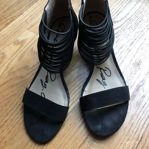 American rag black wedge sandals 7m